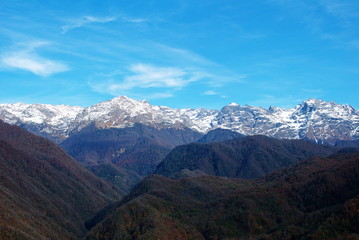 Fototapeta premium A beautiful mountain landscape. Samegrelo, Upper Svaneti, Georgia.