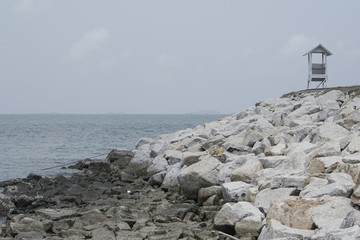 White shelter by the beach, Samed