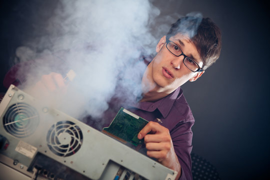 Nerd With Broken Computer