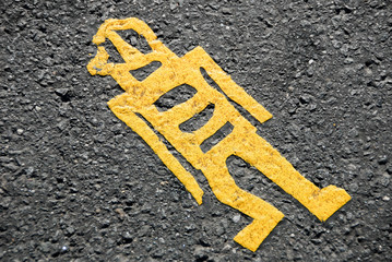 Abstract Painting of Man on Road