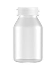 blank plastic bottle isolated on white background, 3D rendering