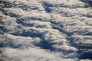 The sky in the morning was lit by the sun with slightly cloudy