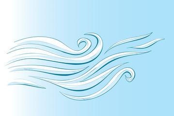 A cartoon backdrop of thin, wispy cartoon clouds.