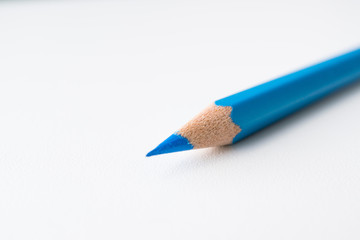 Yellow color pencil tip isolated on white background