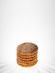 cookies or chocolate cookies on a background.