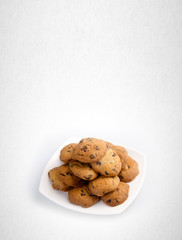 cookies or chocolate cookies on a background.