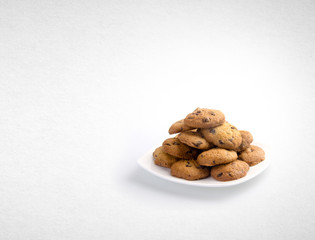 cookies or chocolate cookies on a background.