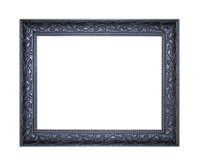 Fototapeta premium The antique black frame on the white background.