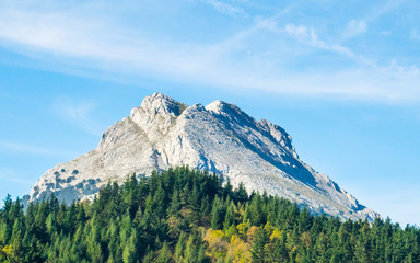 BURGOS, SPAIN - NOVEMBER 10, 2015: Rocky mountain at Spain countryside.