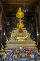 Wat Pho/ Wat Pho is a Buddhist temple in Phra Nakhon district, Bangkok, Thailand. It is located in the Rattanakosin district directly