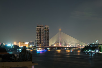 Fototapeta premium Rama8 bridge bangkok city , thailand.