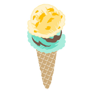 vector illustration of an ice cream with simple touch