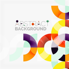 Colorful rings on grey background, modern geometric pattern design