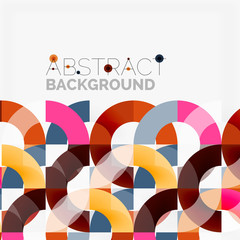 Colorful rings on grey background, modern geometric pattern design