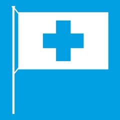 Switzerland flag icon white