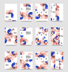 Fototapeta premium Set of brochure cover background, a4 template