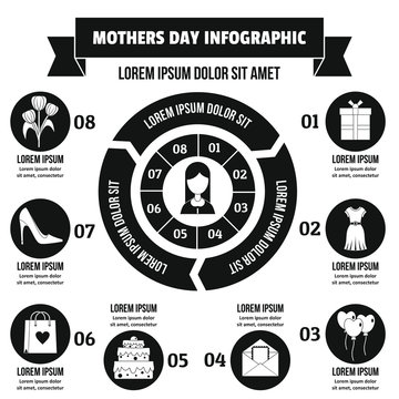 Mothers day infographic concept, simple style
