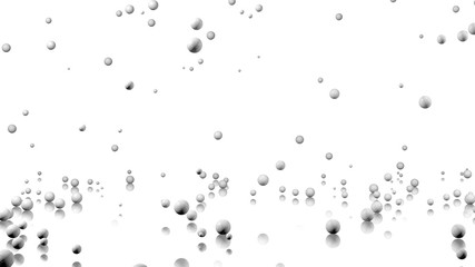 Many Handballs raining with a reflecting floor and a white background