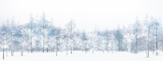 Naklejka premium Vector winter forest background.
