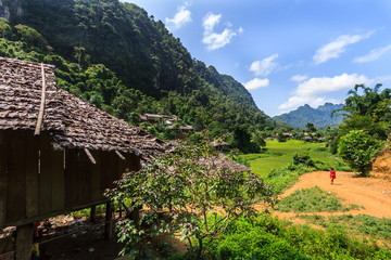Fototapeta na wymiar Karen village Beautiful nature Sufficient lifestyle Tha Song Yang District, Tak Province, Thailand