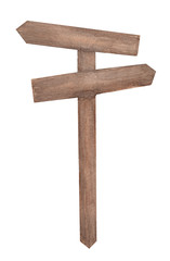 Wooden signpost. Directions to different places isolated on white background, with clipping path - watercolor illustration
