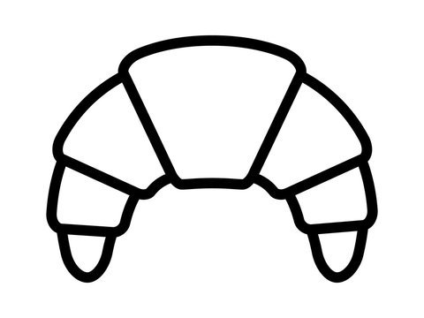 Croissant - french viennoiserie breakfast pastry line art vector icon for food apps and websites
