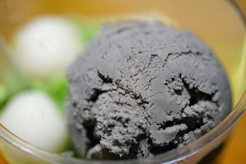 Scoop of black sesame ice-cream