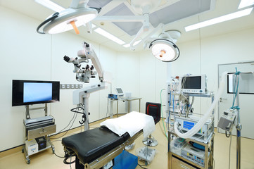 equipment and medical devices in modern operating room