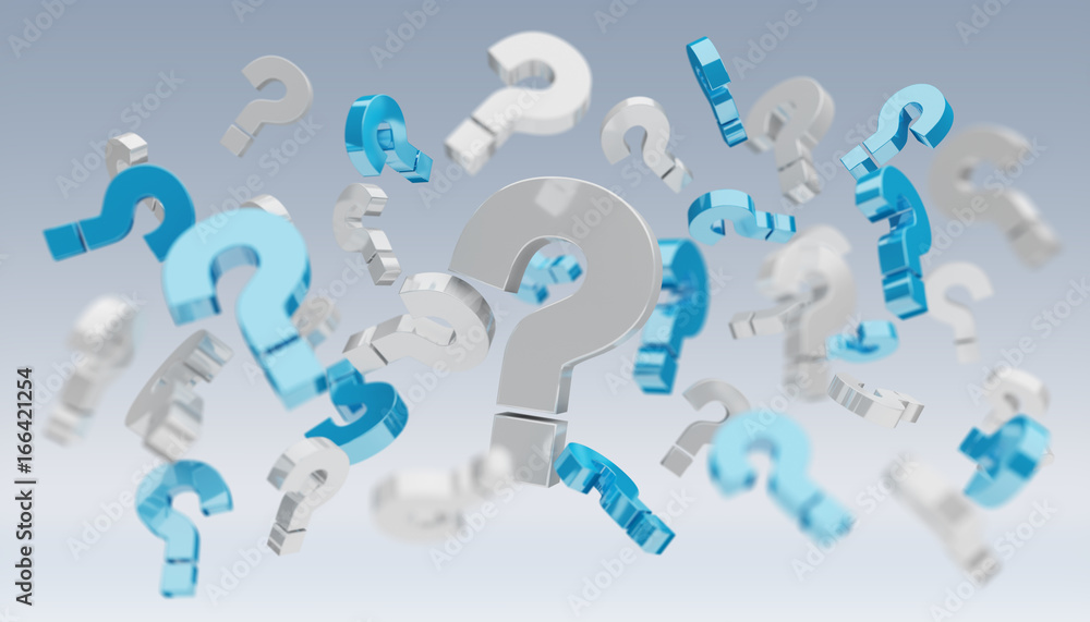 Poster 3d rendering question marks