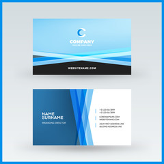 Naklejka premium Double-sided horizontal business card template. Vector mockup illustration. Stationery design