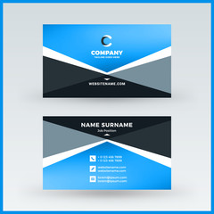 Double-sided horizontal business card template. Vector mockup illustration. Stationery design