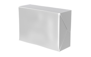 3D realistic render of isolated paper wrap box with shadow,(butter, spread, soap mock up) on white background. Clipping path.