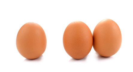 Three eggs. Isolated on white background