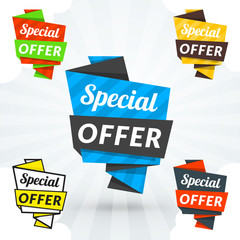 Set of creative promotional banners, tags, labels. Vector illustration