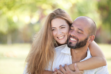 Fototapeta premium Happy Couple is Embracing Outdoors