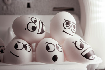 Concept of enlightening ideas. Eggs