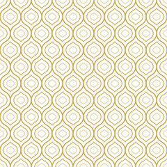 Seamless geometric oriental style vector pattern in gold