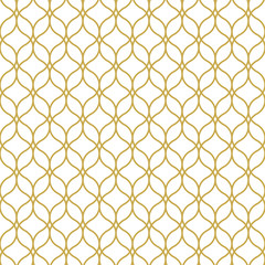 Oriental style seamless geometric vector pattern in gold - 166427474