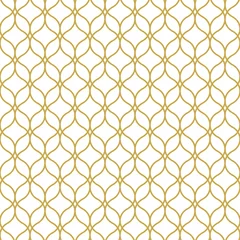 Behang Oosterse stijl naadloos geometrisch vectorpatroon in goud © IMR