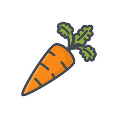Food vegetables colored icon carrot