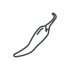 Food vegetables line icon chilli hot pepper