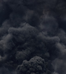 black smoke from a fire