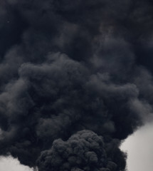 black smoke from a fire