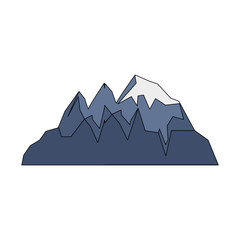 rocky mountain with snow icon image