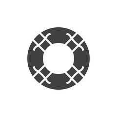 Water lifebuoy icon vector, filled flat sign, solid pictogram isolated on white. Help symbol, logo illustration. Pixel perfect vector graphics