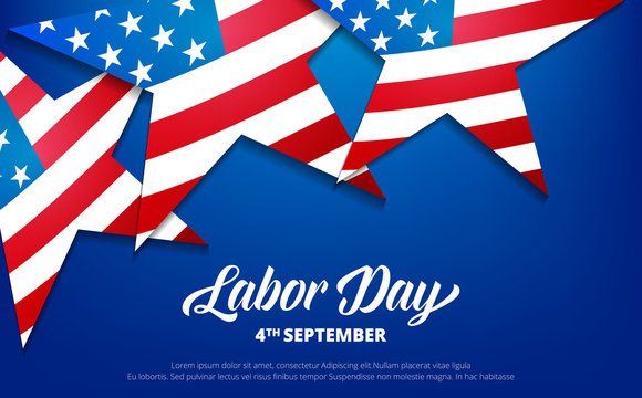 Labor Day. USA Labor Day background. Banner with stars of USA flag and typography