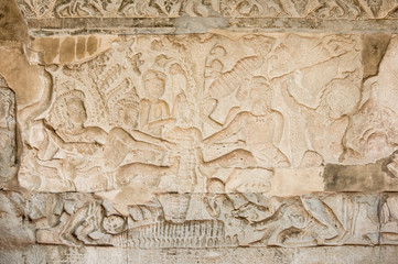 A Bas-Relief Statue of Khmer Culture