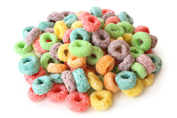 Round colorful cereal
