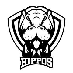 HIPPOPOTAMUS VECTOR LOGO ILLUSTRATION