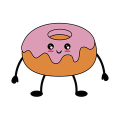 sweet donuts kawaii cartoon